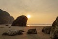 Ruby beach sunset in summer over sandy shoreline Royalty Free Stock Photo