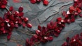 Ruby Cascade Elegance: Opulent Slate Background. AI generate