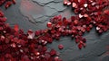 Ruby Cascade Elegance: Opulent Slate Background. AI generate