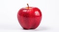 Ruby Delight: Vibrant Red Apple on White