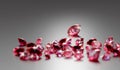 Ruby diamond topaz Gem placed on glossy background 3d rendering soft focus