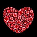 Ruby gem heart, isolated