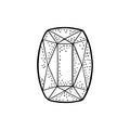 Ruby gem stone. Vintage black vector engraving illustration Royalty Free Stock Photo