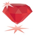Ruby gemstone / vector Royalty Free Stock Photo