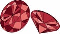 Ruby gemstones set, red jewels and precious gem design vector design Generative AI Royalty Free Stock Photo