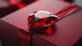 Ruby Gift Box with Gemstone Ribbon A luxurious ruby picture Royalty Free Stock Photo