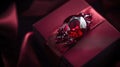 Ruby Gift Box with Gemstone Ribbon A luxurious ruby picture Royalty Free Stock Photo