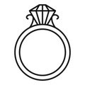 Ruby gold ring icon, outline style