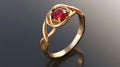 A ruby gold ring, a symphony of elegance and opulence, graced with the rich glow of precious metal and vibrant gem, Ai Generated Royalty Free Stock Photo