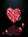 Ruby heart, happy valentines day, vector Royalty Free Stock Photo