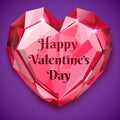 Ruby heart-shaped with text vector illustration