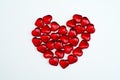 Ruby hearts on white background Royalty Free Stock Photo
