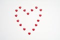 Ruby hearts on white background Royalty Free Stock Photo