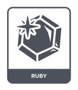 ruby icon in trendy design style. ruby icon isolated on white background. ruby vector icon simple and modern flat symbol for web