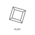 Ruby linear icon. Modern outline Ruby logo concept on white back