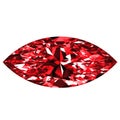 Ruby Marquise Over White Background Royalty Free Stock Photo