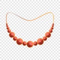 Ruby necklace icon, cartoon style Royalty Free Stock Photo