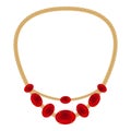 Ruby necklace icon, cartoon style Royalty Free Stock Photo