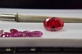 Ruby Is red gem Beautiful by nature For making expensive Royalty Free Stock Photo