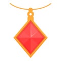 Ruby red gemstone icon cartoon . Shop gold jewel Royalty Free Stock Photo