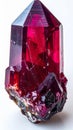 Ruby Red Mineral Crystal Specimen on White Background in Studio Lighting Royalty Free Stock Photo