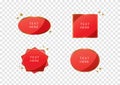 Ruby red premium banner, tag sale vectors isolated on white background