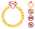 Ruby Ring Collage of Covid Virus Icons