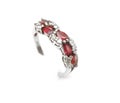 Ruby Ring with Diamonds Royalty Free Stock Photo