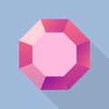 Ruby stone icon, flat style