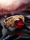 Ruby Stone-Studded Gold Jewelry Ring