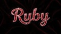 Ruby Text on Velvet Background Luxury Concept Royalty Free Stock Photo