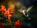 Ruby-throated Hummingbird At A Feeder