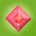 Ruby vector in green background, ruby vector, red precious, jewels