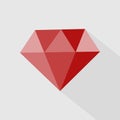 Ruby vector icon. Icon gemstone red ruby. Royalty Free Stock Photo