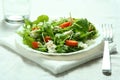 Ruccola salad with baked pumkin and goat cheese Royalty Free Stock Photo