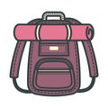 Rucksack backpack designed for traveling people isolated vector