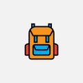 Rucksack backpack icon, outline vector logo illustration, filled color linear pictogram isolated on white. Royalty Free Stock Photo