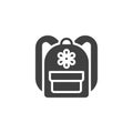 Rucksack, backpack vector icon