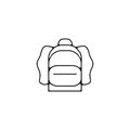 rucksack. Knapsack. Schoolbag icon. rucksack thin line icon