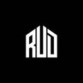 RUD letter logo design on BLACK background. RUD creative initials letter logo concept. RUD letter design Royalty Free Stock Photo