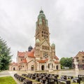View at the Church of St.Paul the Apostle in the streets of Ruda Slaska in Poland