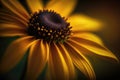 A Rudbeckia Macro Photo Volumetric Lightin. Generative AI