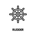 Rudder boat outline icon design illustration on white background