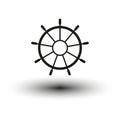 Rudder or boat steering wheel icon. Vector illustration. EPS 10.