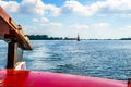 Rudder of a Historic Botter Boat on the Veluwemeer near the town of Bunschoten-Spakenburg Royalty Free Stock Photo