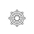 Rudder, Nautical, Ship, Boat Thin Line Icon Vector Illustration Logo Template. Suitable For Many Purposes.