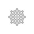 Rudder, Nautical, Ship, Boat Thin Line Icon Vector Illustration Logo Template. Suitable For Many Purposes.