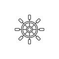 Rudder, Nautical, Ship, Boat Thin Line Icon Vector Illustration Logo Template. Suitable For Many Purposes.