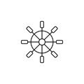 Rudder, Nautical, Ship, Boat Thin Line Icon Vector Illustration Logo Template. Suitable For Many Purposes.