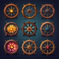 rudder ship weel game ai generated Royalty Free Stock Photo